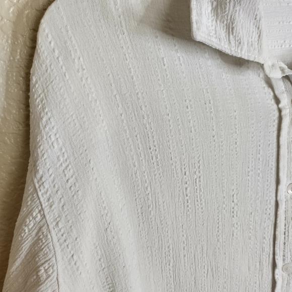 The Frankie shop textured oversized white button down shirt sz M - Picture 2 of 10